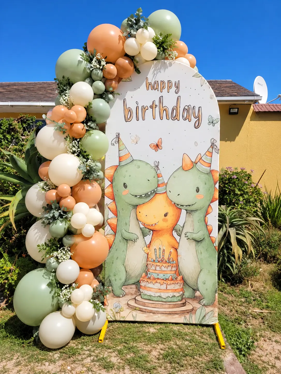 Dinosaur Birthday printed arch cover
