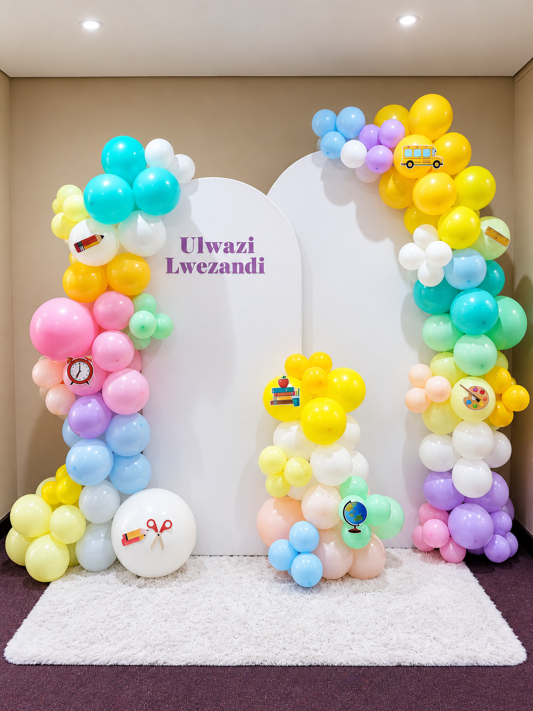 Pastel celebration balloon backdrop